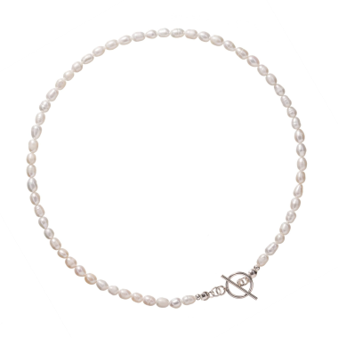 Perłowy choker wersja srebrna